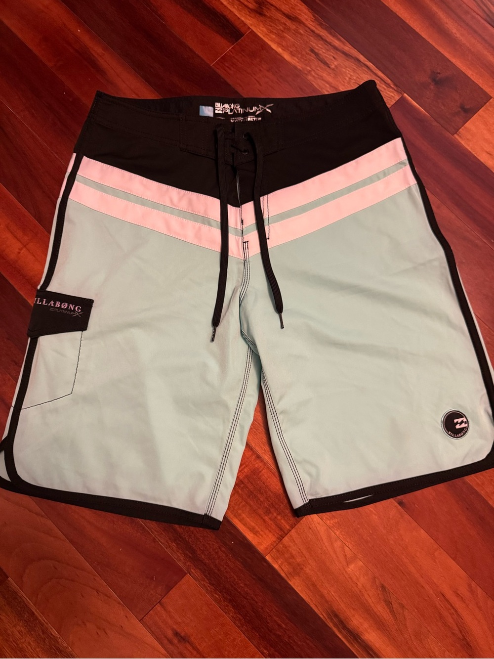 Billabong Men’s Mint & Pink Boardshorts with Black Waistband